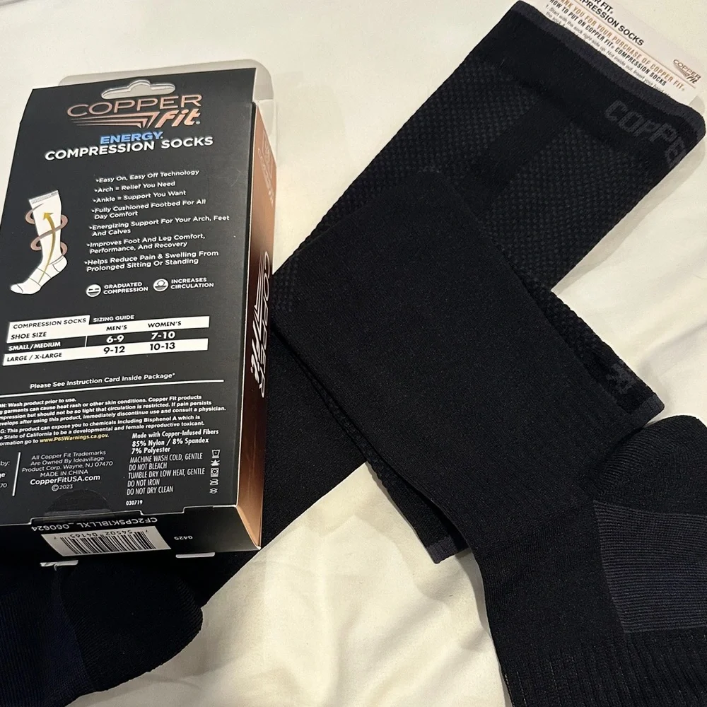 Copper fit Black Compression Socks nwot